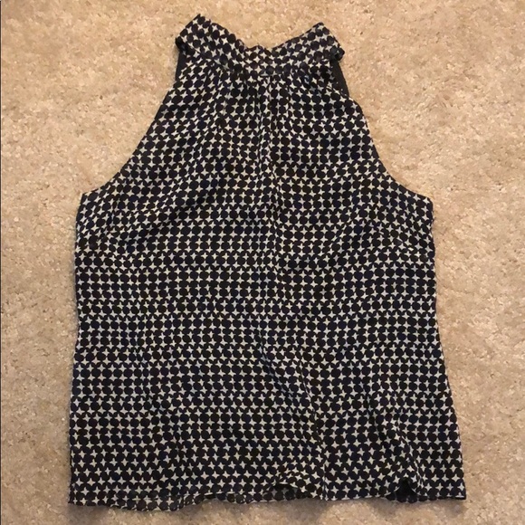 High neck with button closure back blouse